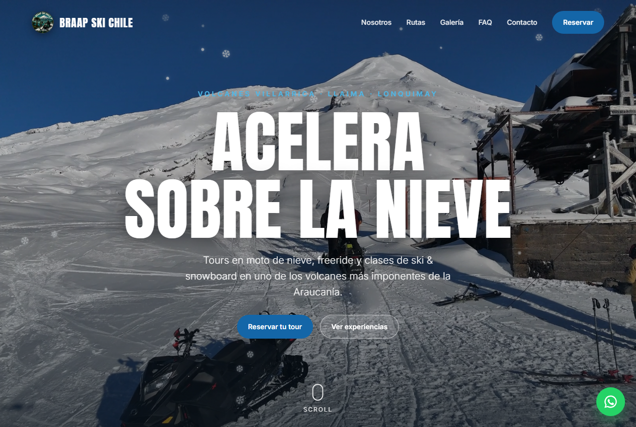 Capa do site Braap Ski Chile
